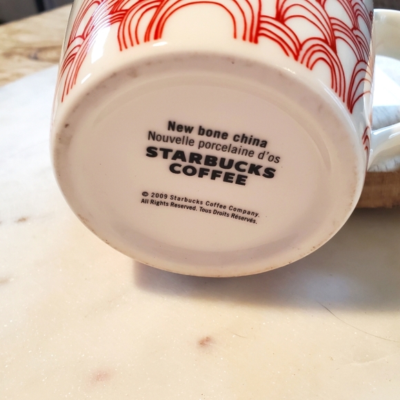 Starbucks 2009 Red & White Hearts on a String Mug Bone China - Picture 2 of 3